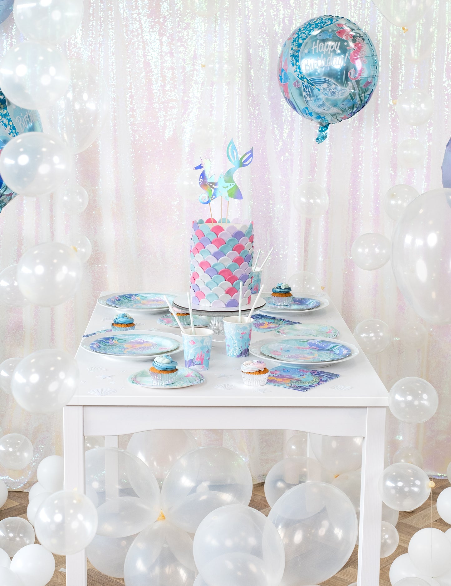 8 papierové taniere krásna morská panna 21,9 cm na narodeniny 