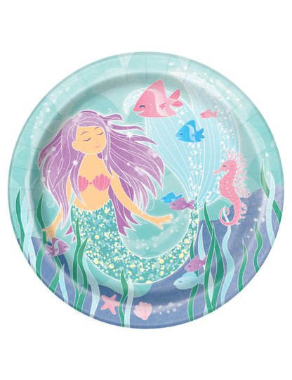 8 papierové taniere krásna morská panna 21,9 cm na narodeniny 