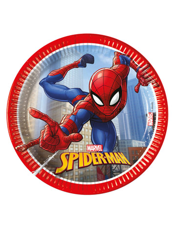 8 papierových tanierov Spiderman Fighter™ 20 cm