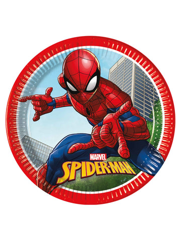 Kartónové taniere Spiderman Fighter pre deti, červené a modré