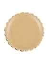 Assiettes en carton festonnées kraft et or