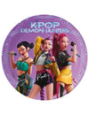 Assiette en carton K-pop Demon Hunters pour enfant violette avec personnages