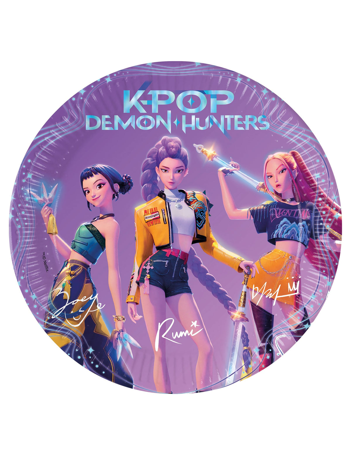 Assiettes en carton K-pop Demon Hunters violettes