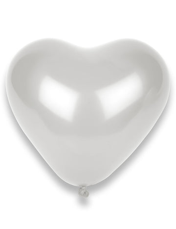 Ballons cœurs pour fête blancs