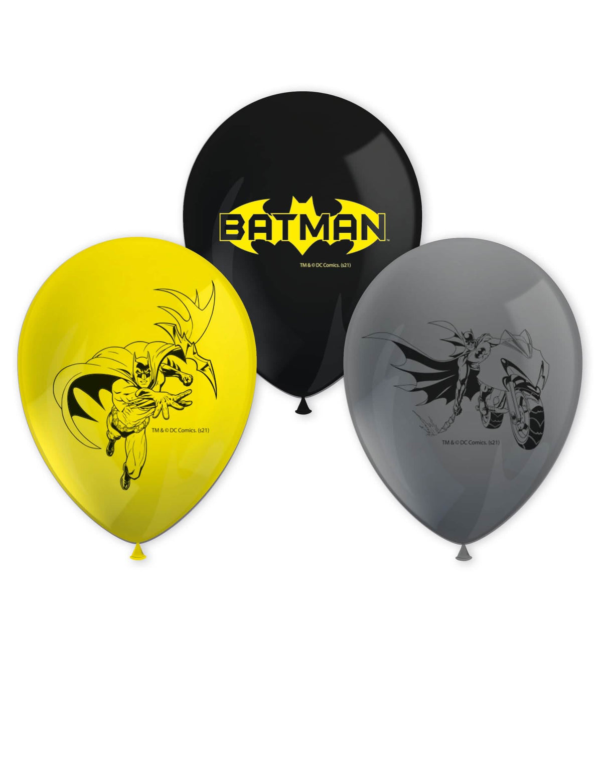 balóny z latexu Batman pre dieťa žltá čierna a sivá