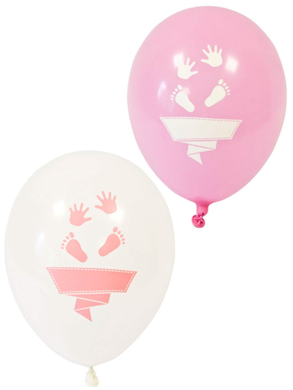 Latexové balóny s nohami a rukami na baby shower biele a ružové