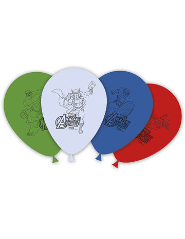 Ballons latex Avengers pour enfant multicolores avec Hulk Thor Captain America et Iron Man