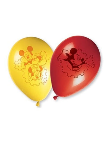 Ballons latex Mickey Mouse pour fête jaune et rouge