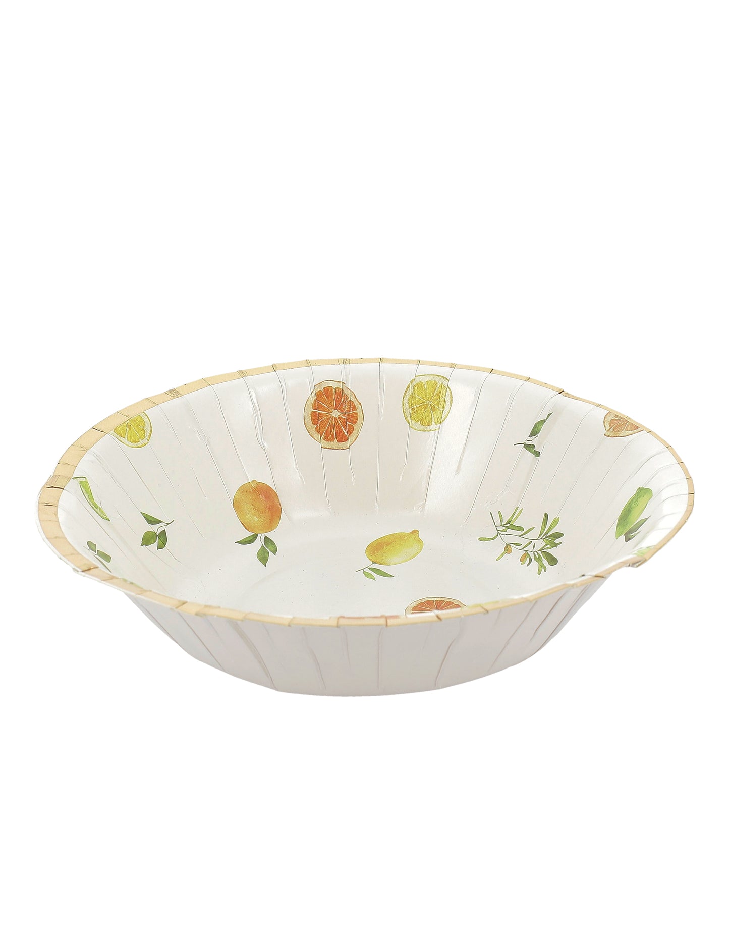 8 misiek na citrusové šumivé nápoje, kartónové, krémové, oranžové, žlté a zlaté, 13,5 cm, ovocná dekorácia