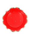 8 bols L'Intemporel rouge et or 13,5 cm