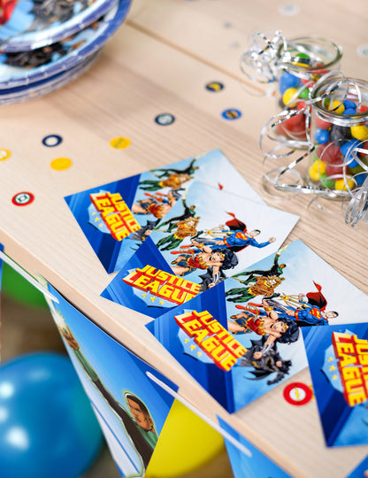 8 pozvánok Liga spravodlivosti™ s obálkami 10x16 cm