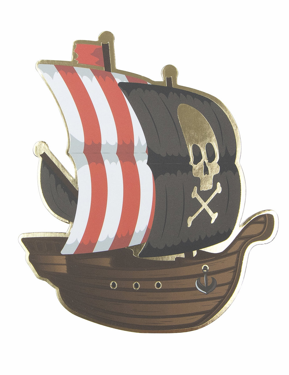 Vue de face des cartes d'invitation bateau pirate