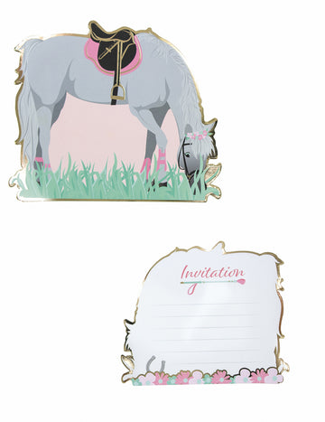 8 pozvánok s koňmi 13 cm na narodeniny