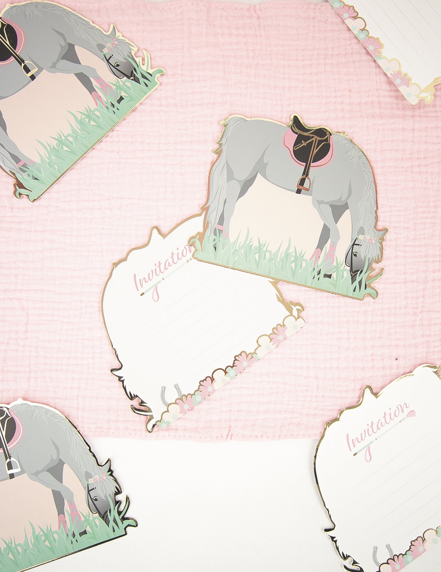 8 pozvánok s koňmi 13 cm na narodeniny