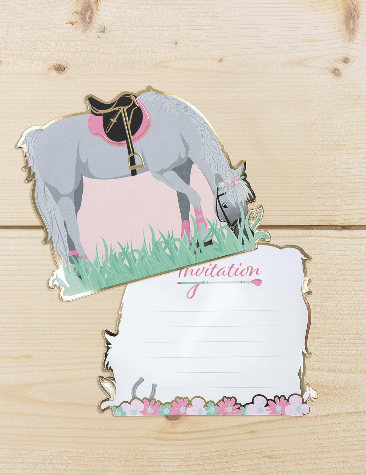 8 pozvánok s koňmi 13 cm na narodeniny