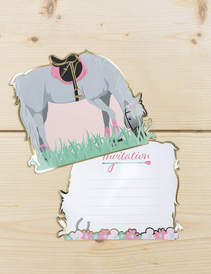 8 pozvánok s koňmi 13 cm na narodeniny