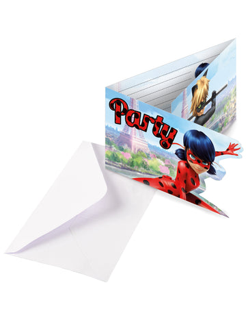 8 pozvánky na párty s obálkami Ladybug