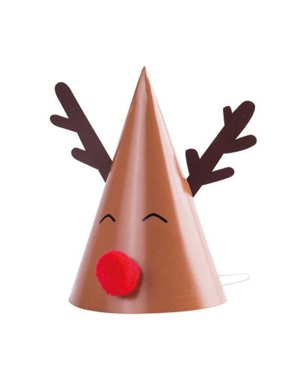 Mise en situation sur une table du chapeau en carton Rudolph pour Noël