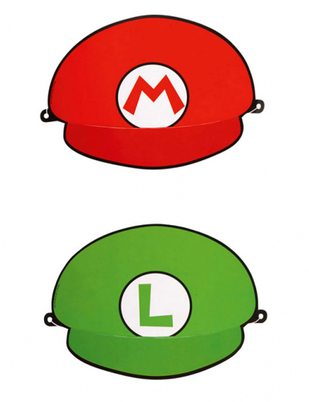párty klobúky Super Mario™ pre dieťa modely Mario a Luigi červená a zelená