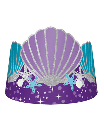 8 kartónových korún s morskými pannami, mušľami a hviezdicami