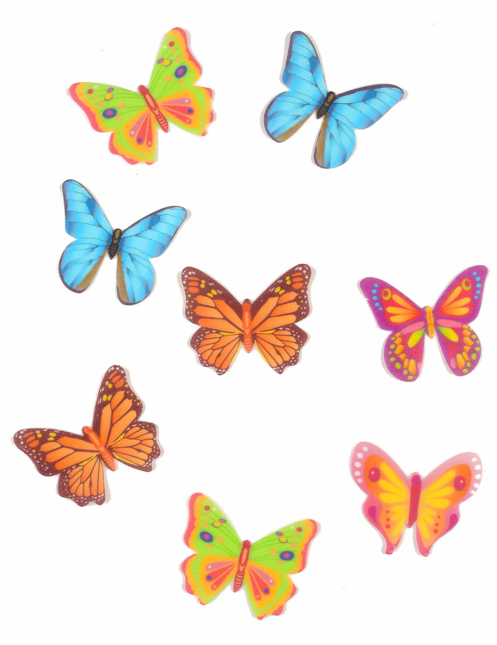 Dekorácie na tortu motýle z jedlého papiera multicolores