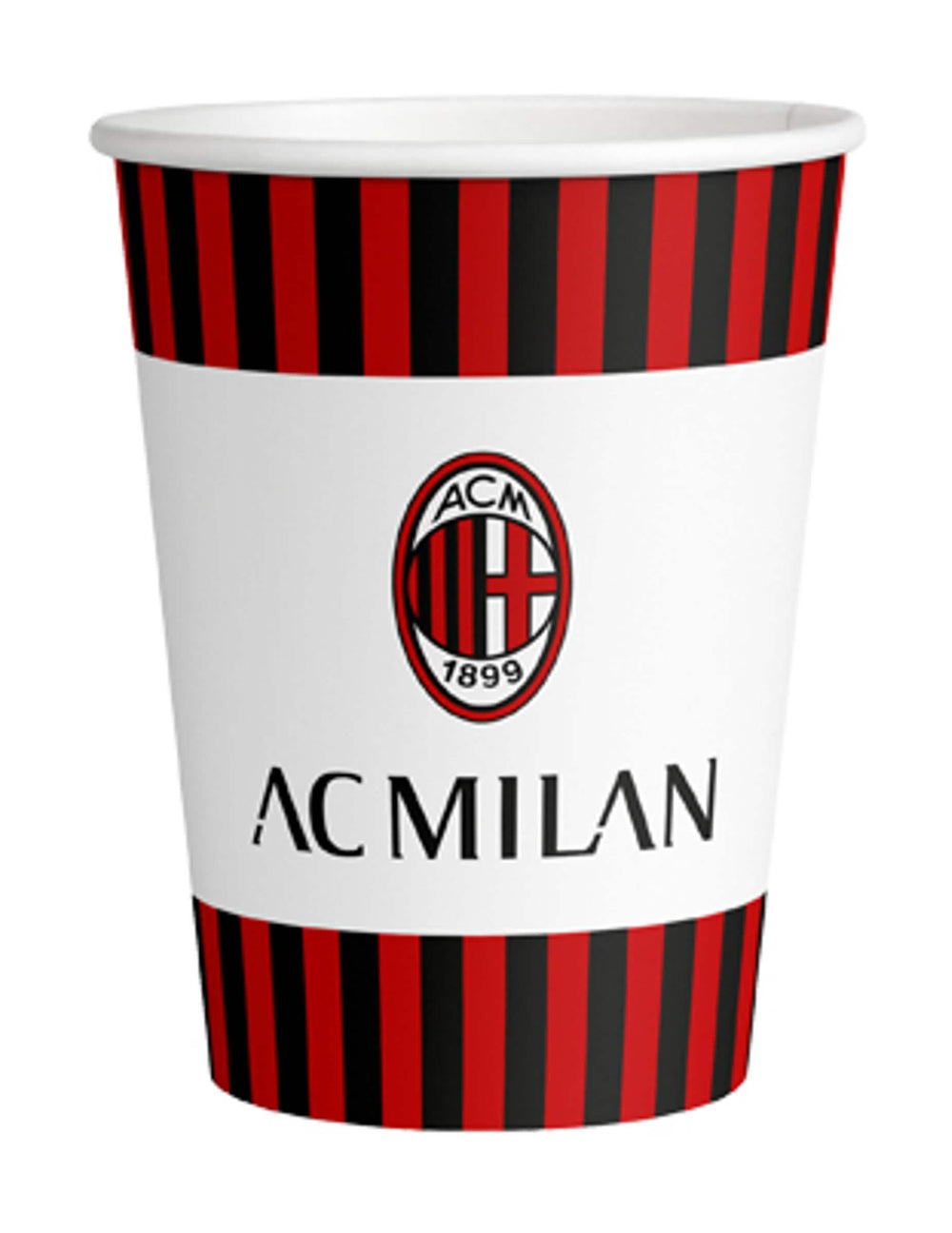 Papierové poháre ac milan na červená a čierna párty s logom