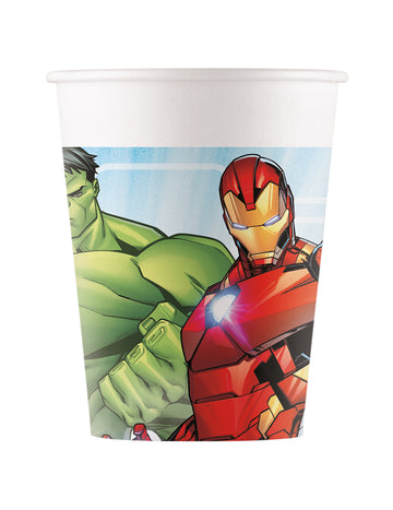 8 kartónových pohárov Avengers Mighty 200 ml