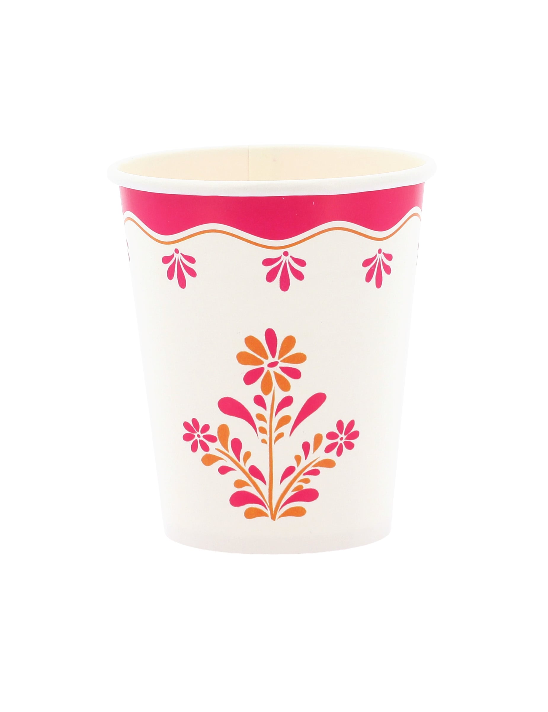 Gobelets en carton Pink Limonade rose et orange à motifs floraux