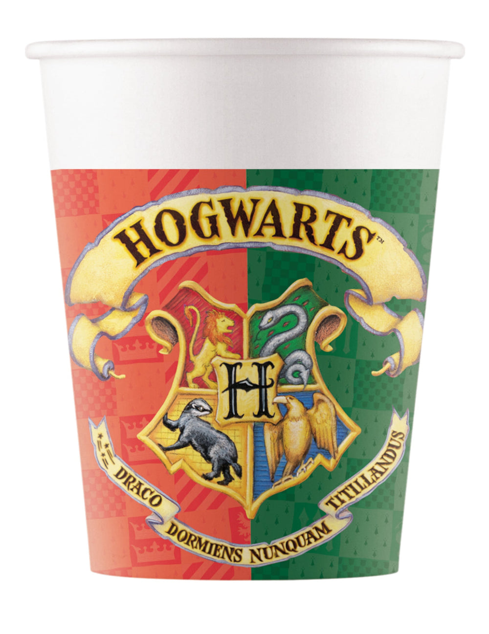 Gobelets en carton Harry Potter pour fête avec blason de Poudlard multicolore