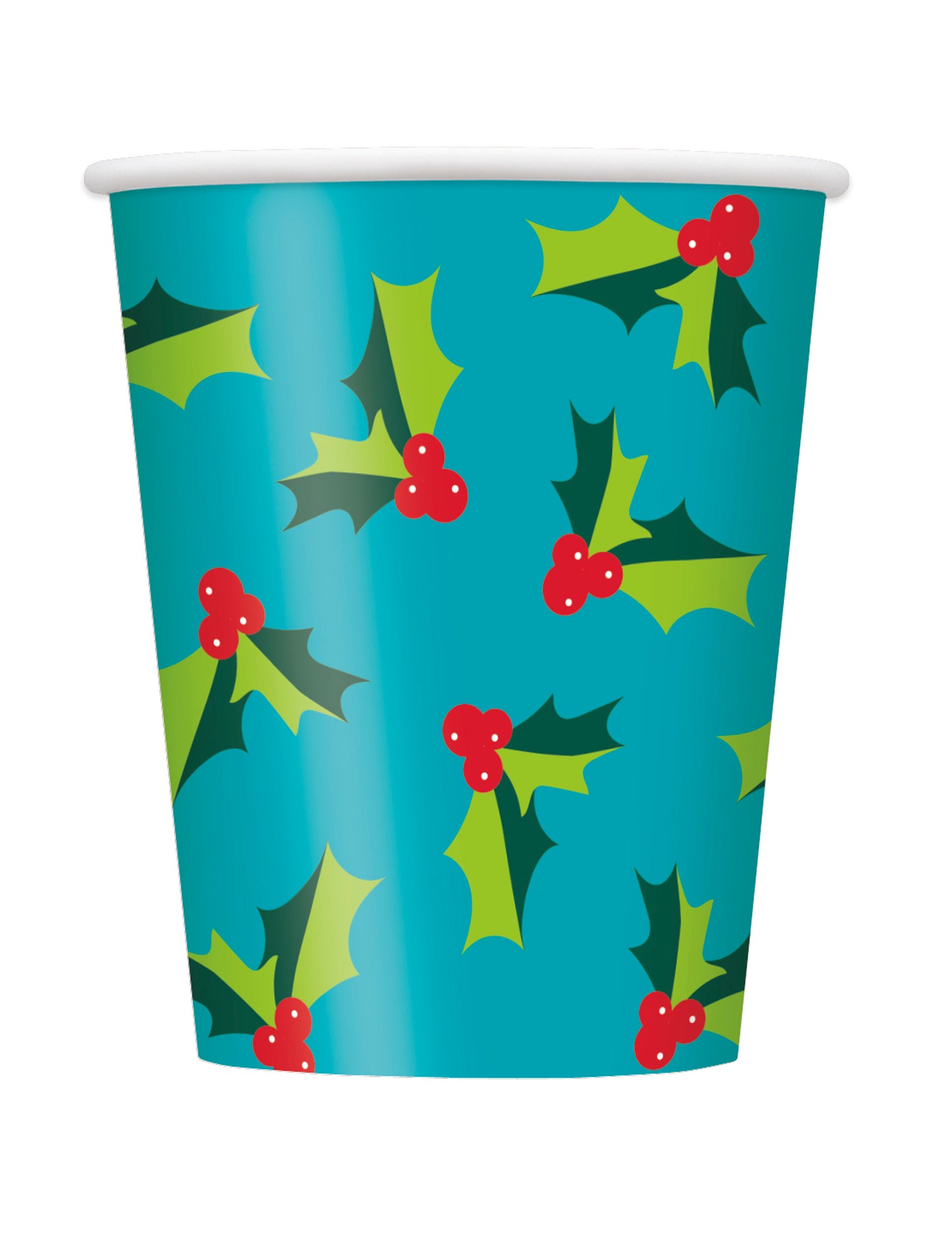 8 papierových pohárov s modrým cezmínovým vianočným motívom, 266 ml, na Štedrý večer