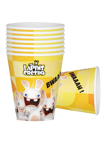 8 Rabbids kartónové šálky 200 ml