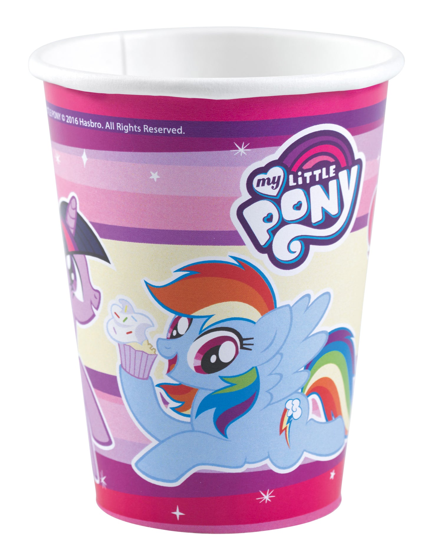 Gobelets en carton My Little Pony pour enfant rose et violet avec Rainbow Dash
