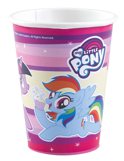 Gobelets en carton My Little Pony pour enfant rose et violet avec Rainbow Dash