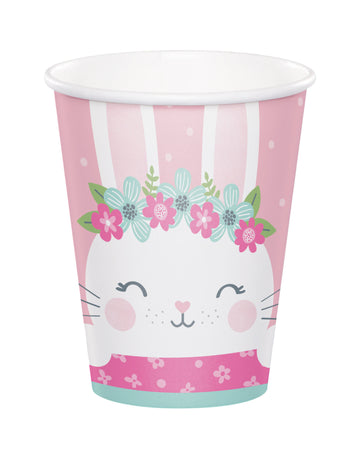 8 ružových papierových pohárov Malý zajačik 266 ml 