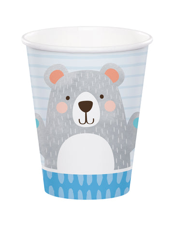 8 kartónových pohárov Little Grey Bear s objemom 266 ml k narodeninám