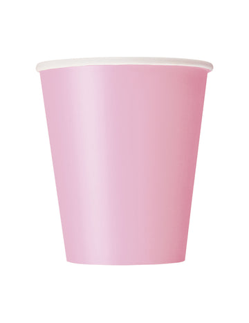 8 svetloružových papierových pohárov 210 ml 