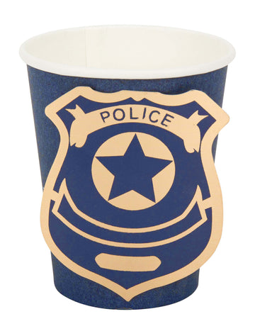 8 kartónových pohárov Navy a zlatá polícia 255 ml