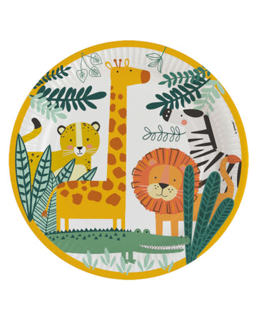 8 papierových tanierov, divoké safari 23 cm, zvieratá z džungle