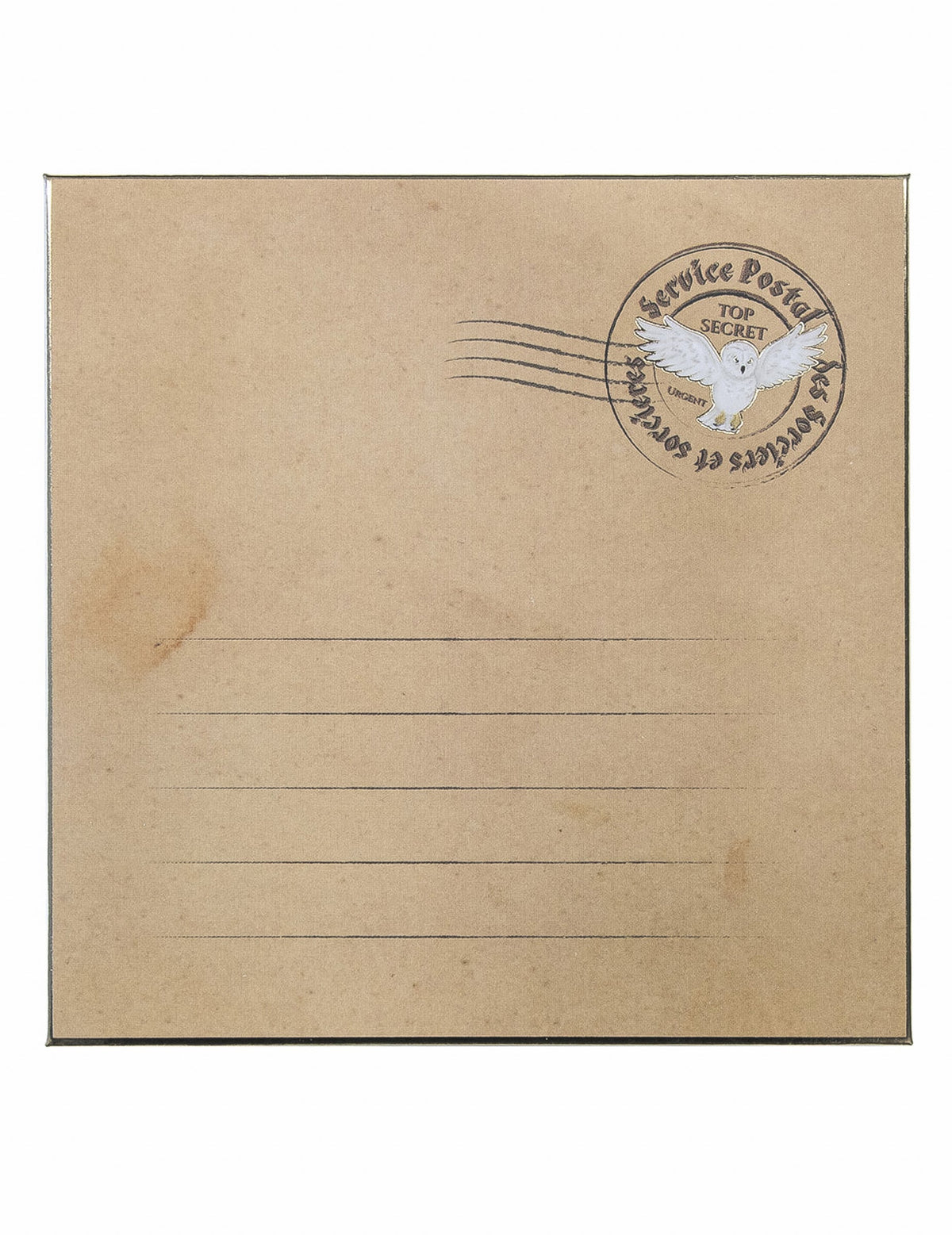 Détail du sceau postal avec hibou des invitations avec enveloppes apprenti sorcier