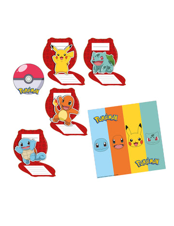 8 narodeninových pozvánok a obálok Pokémon™