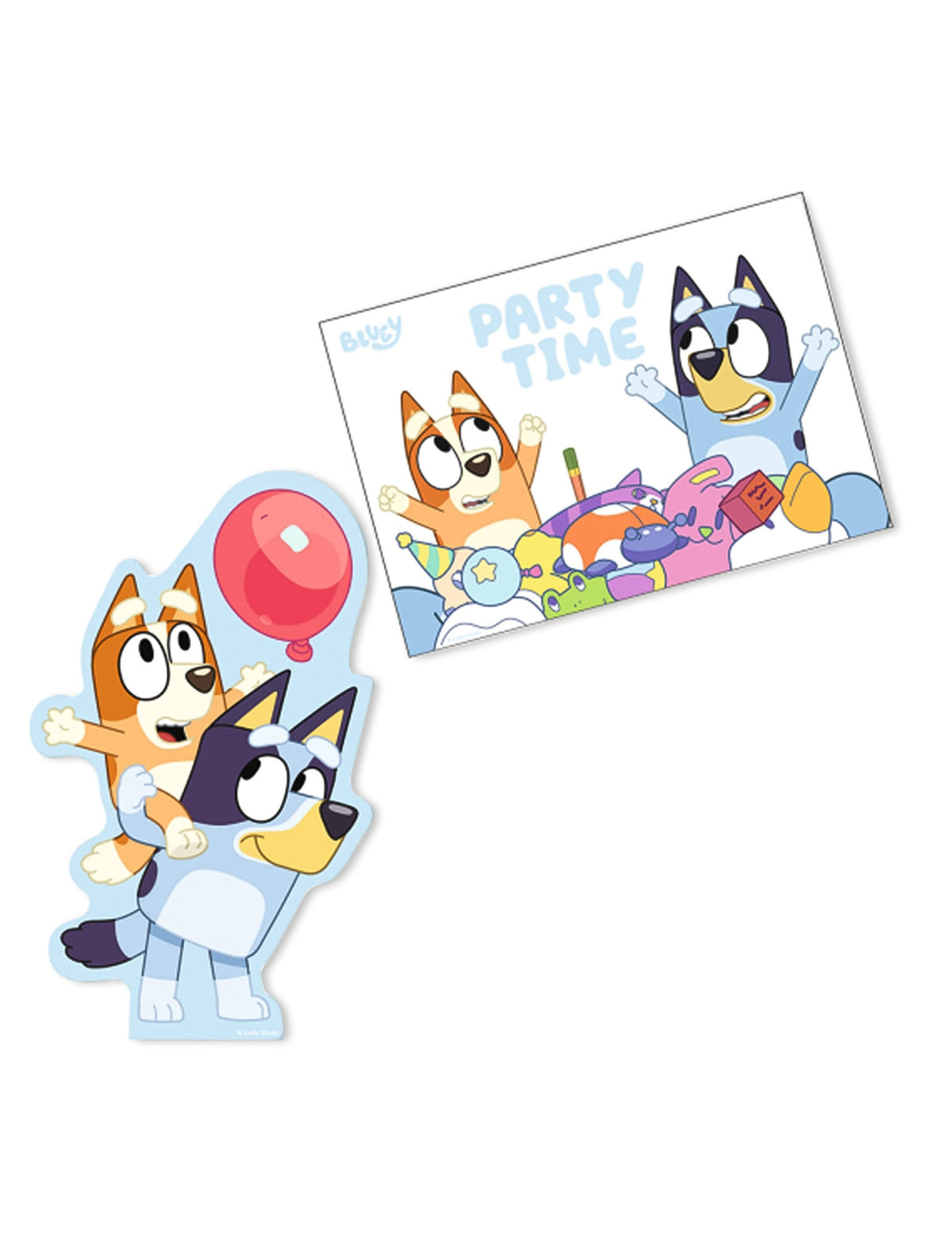 Invitations et enveloppes Bluey pour enfant bleues et orange