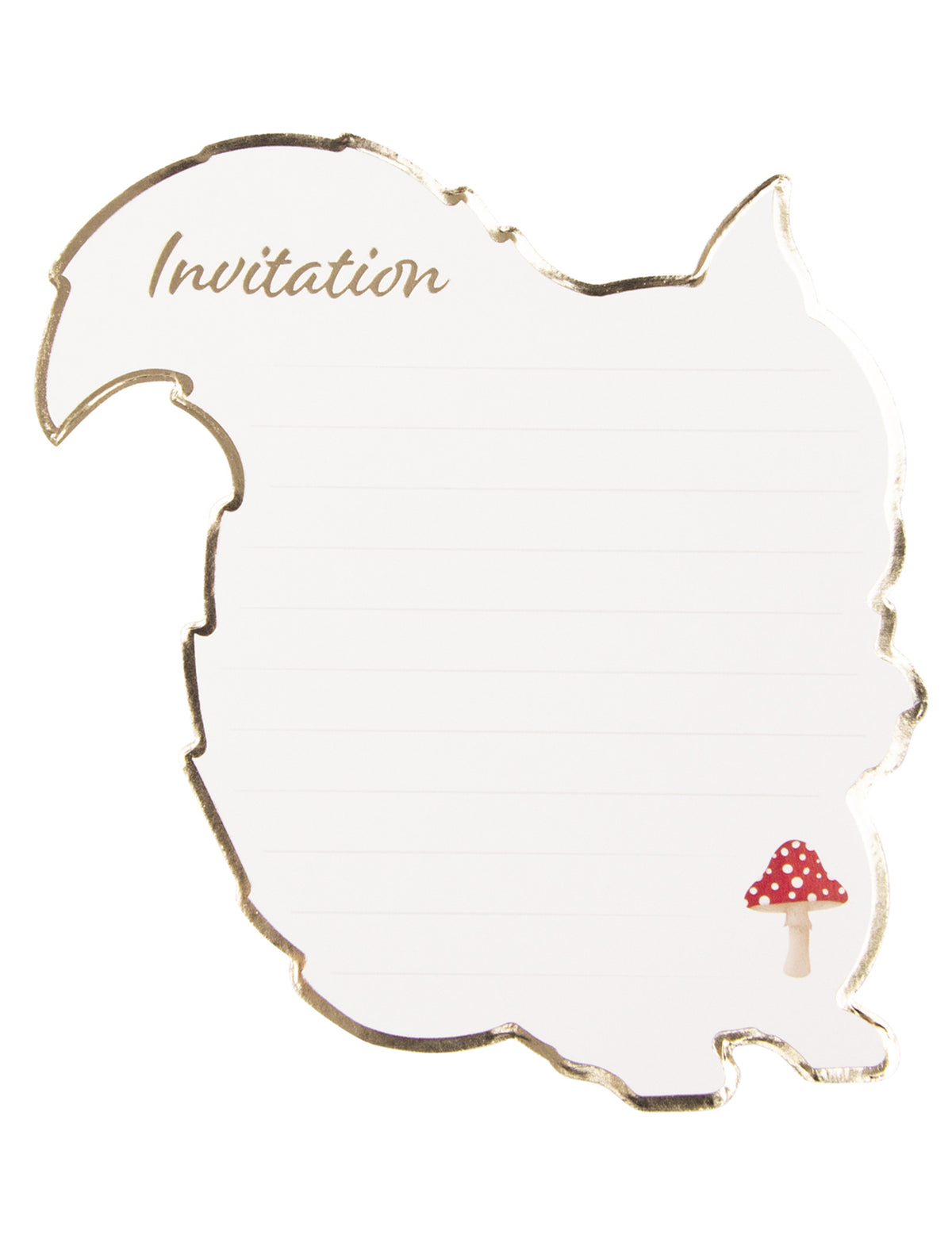 Vue de l'intérieur avec lignes d'écriture des invitations woodland écureuil