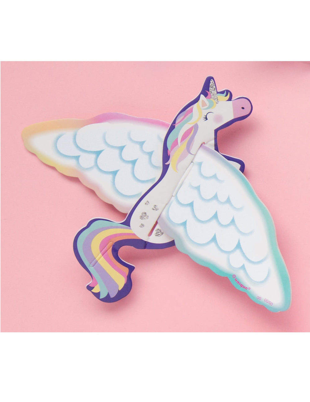 Licornes volantes en papier pour pinata Licorne blanches et multicolores à paillettes