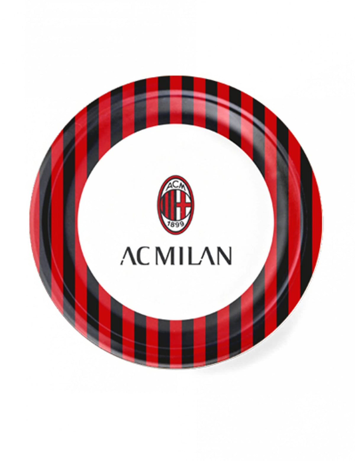 Papierové taniere ac milan na narodeniny červená a čierna s pruhmi