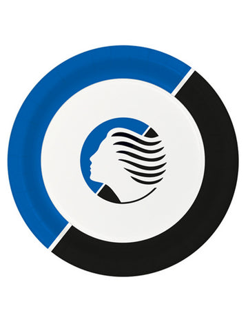 8 malých modrobielych papierových tanierov Atalanta™ 18 cm