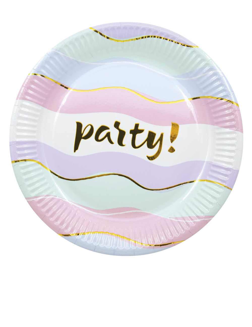 taniere z kartónu Elegant Party na pastelovú oslavu so zlatými vlnkami