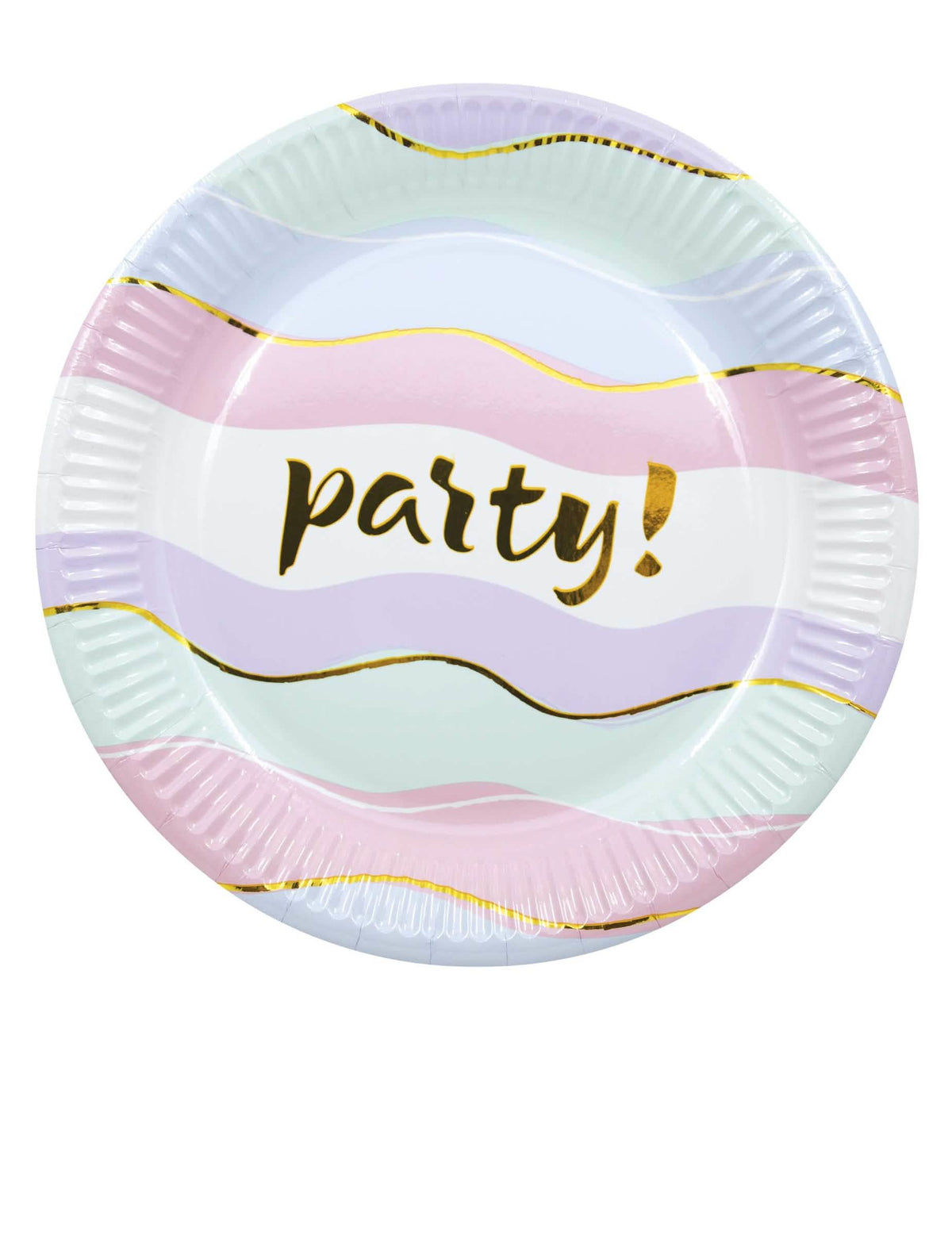 taniere z kartónu Elegant Party na pastelovú oslavu so zlatými vlnkami