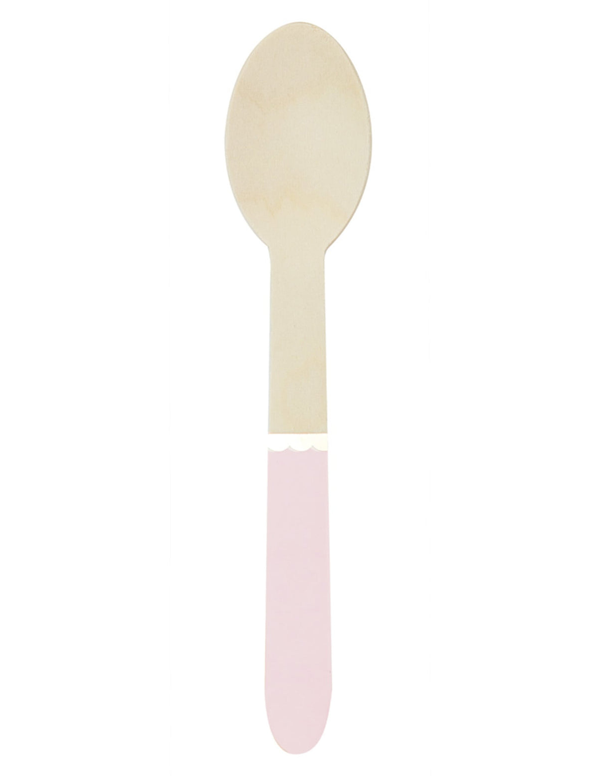 Petites cuillères en bois rose pastel