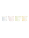 Petits pots Vichy Pastel pour fête multicolores en carton