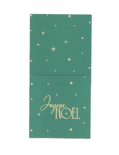 8 nadčasových tmavozelených a zlatých vreciek na príbory Veselé Vianoce 10 x 20 cm